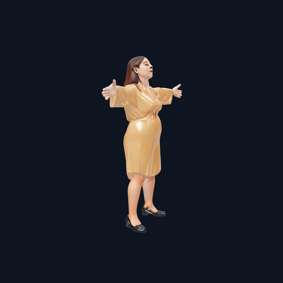 Golden Maternity Dress model pack